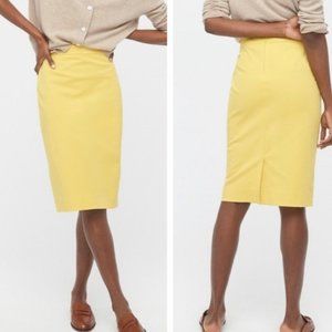 J. Crew No. 2 Pencil® yellow skirt in bi-stretch cotton blend NWT